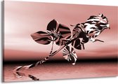 Peinture | Peinture sur toile fleur, rose | Marron, rouge | 140x90cm 1 Liège | Tirage photo sur toile