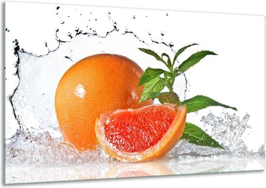 Canvas Schilderij Fruit, Keuken | Oranje, Wit, Groen | | F007139