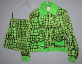 verkleedkleding 1097, krokodillenpak, jasje en rok , volwassenen, groen, maat 42