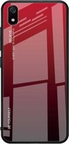 Voor Geschikt voor Xiaomi Redmi 7A Gradient Color Glass Case (rood)