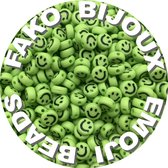 Fako Bijoux® - Perles - Lettre Emoji / Perles Smiley - Acryl - 7mm - Fabrication de Bijoux - 250 pièces - Vert
