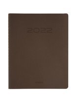 Brepols Agenda 2022 - Timing week - Calvi verborgen Wire-O - 17,1 x 22 cm - Bruin