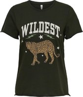 ONLY ONLLUCY LIFE S/S REG LEO TOP BOX CS JRS Dames T-shirt - Maat L