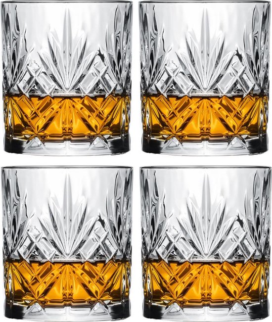 Jay Hill ® - Whiskyglazen Moy 32 cl - Eleganter en dunner glas dan Nachtmann - Vaatwasserbestendig - 4 Stuks - Hoogwaardig kristalglas -Transparant