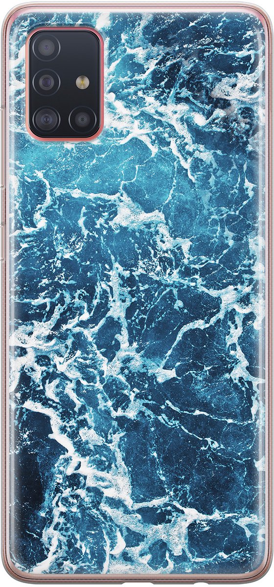 Leuke Telefoonhoesjes - Hoesje geschikt voor Samsung Galaxy A51 - Oceaan - Soft case - TPU - Natuur - Blauw
