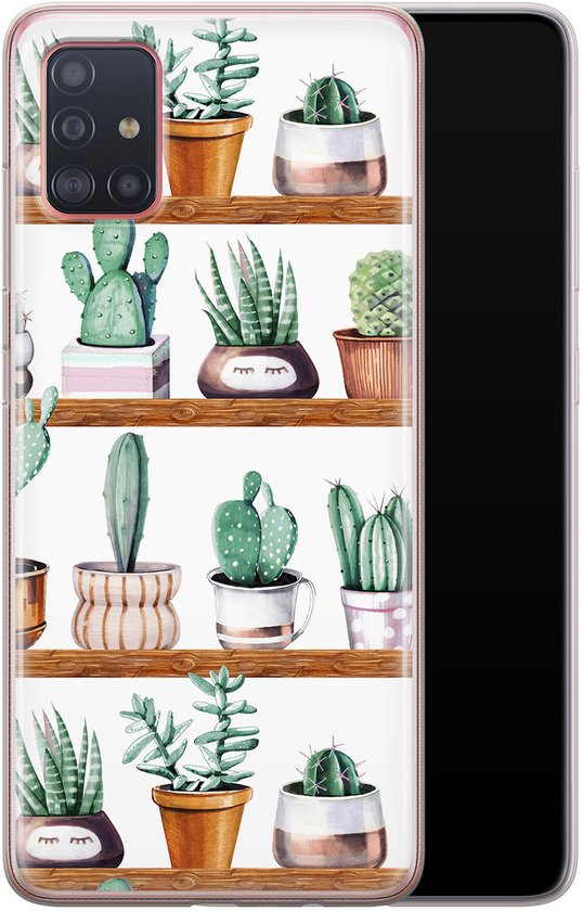 Coque Samsung A51 - Cactus | Samsung Galaxy A51 | Étui en Siliconen TPU | Couverture arrière transparente