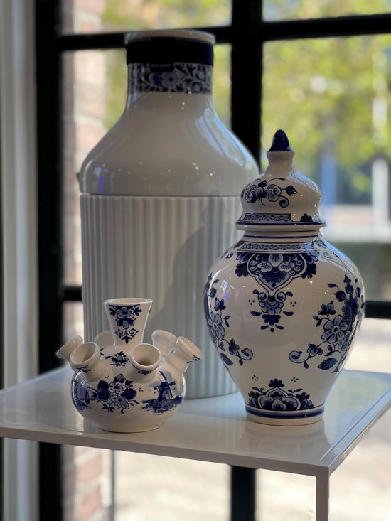Zaklampen Reageer Londen Pot met deksel - 27,5 cm hoog - Royal Delft - Delfts blauw - sierpot -  geschenkset -... | bol.com