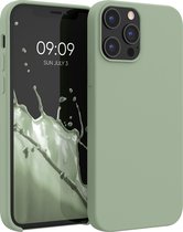 kwmobile telefoonhoesje geschikt voor Apple iPhone 12 Pro Max - Hoesje met siliconen coating - Smartphone case in grijsgroen