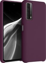 kwmobile telefoonhoesje geschikt voor Huawei P Smart (2021) - Hoesje met siliconen coating - Smartphone case in bordeaux-violet