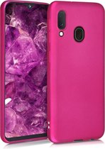kwmobile telefoonhoesje geschikt voor Samsung Galaxy A20e - Hoesje voor smartphone - Back cover in metallic roze