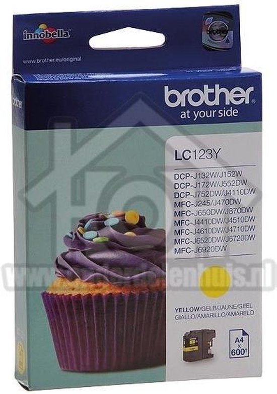 Brother LC-123Y cartouche d'encre 1 pièce(s) Original Rendement élevé (XL) Jaune