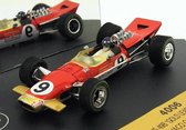 Lotus 49B Gold Leaf Graham Hill Monaco GP 1968 Winner (Rood) (10 cm) 1/43 Quartzo - Modelauto - Schaalmodel - Model auto - Miniatuurautos - Miniatuur auto - Max Verstappen - Race auto wagen