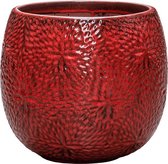 Plantenwinkel Pot Marly Deep Red ronde rode bloempot 30x28 cm voor binnen en buiten