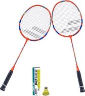 Babolat Junior badmintonset - rood/blauw - met outdoor shuttles