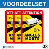 Simbol - Lot discount 3 Autocollants Camion Dead Spot France - Camion - Attention Angles Morts - Qualité Durable - Dimension 17 x 25 cm - Dimension