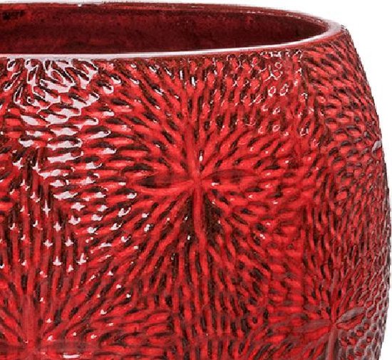 Gezichtsveld verteren toewijzing Pot Marly Deep Red ronde rode bloempot voor binnen en buiten 54x48 cm |  bol.com