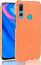 Schokbestendige krokodiltextuur pc + PU-hoes voor Huawei Y9 prime 2019 (oranje)