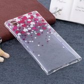 Voor Sony Xperia L1 Hearts and Flower Pattern TPU Soft Protective Back Case