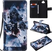 Voor Sony Xperia 20 Schilderen Horizontale Flip Leren Case met Houder & Kaartsleuf & Lanyard (Goochelaar)