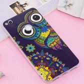 Voor Huawei P8 Lite (2017) / P9 Lite (2017) Noctilucent IMD Uil Patroon Zachte TPU Case Protector Cover