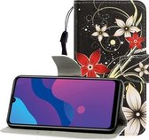 Voor Huawei Enjoy 10S Gekleurde Tekening Horizontale Flip Leren Case met Houder & Kaartsleuf & Portemonnee (Saffloer)