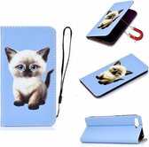 Voor Huawei Y6 (2019) 3D Schilderen Horizontale Flip Leren Case met Houder & Kaartsleuf & Lanyard (Kat)