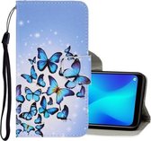 Voor OPPO A31 / A8 3D Gekleurde tekening Horizontale Flip PU lederen tas met houder & kaartsleuven & portemonnee (meerdere vlinders)