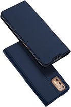 Voor Motorola Moto G9 Plus DUX DUCIS Skin Pro Series Horizontale Flip PU + TPU lederen tas met houder en kaartsleuven (blauw)