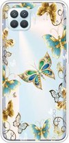 Voor OPPO F17 Pro / A93 / Reno4 Lite Gekleurde tekening Clear TPU Cover Beschermhoesjes (Dorking Butterfly)