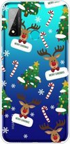Voor Huawei P Smart 2020 Christmas Series Transparante TPU beschermhoes (Cane Deer)