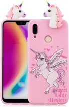 Voor Huawei P20 Lite schokbestendig Cartoon TPU beschermhoes (eenhoorn)