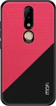 MOFI schokbestendige TPU + pc + stoffen hoes voor Nokia X6 (rood)