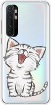 Voor Xiaomi Mi Note 10 Lite schokbestendig geverfd TPU beschermhoes (lachende kat)