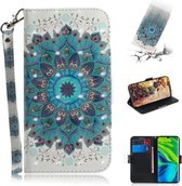 Voor Xiaomi Mi Note10 Pro 3D Schilderen Horizontale Flip Leren Case met Houder & Kaartsleuf & Portemonnee & Lanyard (Pauwkrans)