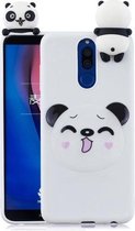 Voor Xiaomi Redmi 8 Schokbestendig Gekleurd Geschilderd Liggend Cartoon TPU Beschermhoes (Smiley Panda)