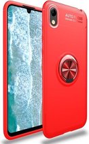 Lenuo schokbestendig TPU-hoesje voor Huawei Honor 8S / Y5 (2019), met onzichtbare houder (rood)