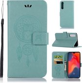 Windgong Uil Embossing Patroon Horizontale Leren Flip Case voor Huawei P30, met Houder & Kaartsleuven & Portemonnee (Groen)