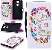 Voor Sony Xperia XA2 Gekleurd tekeningpatroon Horizontaal Flip TPU + PU lederen tas met houder & kaartsleuven & portemonnee & lanyard (Do What You Love)