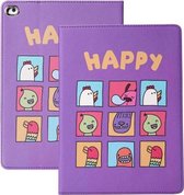 Horizontale leren flip-hoes met houder en slaap- / wekfunctie voor iPad mini (2019) & 4 (Happy Speed Dial)