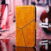 Geometrische stiksels Horizontale flip TPU + PU lederen tas met houder & kaartsleuven en portemonnee voor iPhone 12 mini (goud)