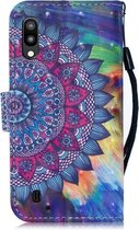 3D Diamond Encrusted Painting Pattern Gekleurde tekening Horizontale Flip PU lederen tas met houder & kaartsleuven & portemonnee voor Galaxy A10 / M10 (Oil Painted Mandala)
