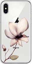 Voor iPhone X / XS Gekleurd tekenpatroon Zeer transparant TPU beschermhoes (Lotus)