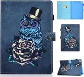 Voor iPad Air Horizontaal TPU Geschilderd Flat Feather Case Anti-slip strip met Slaapfunctie & Pen Cover & Kaartsleuf & Houder (Uil)