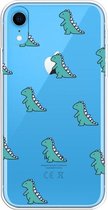 Voor iPhone XR Lucency Painted TPU Protective (Mini Dinosaurus)