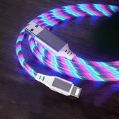 2,4 A USB naar 8-pins kleurrijke Streamer-snellaadkabel, lengte: 1 m (gekleurd licht)