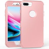 Voor iPhone 7/8 Plus 3 in 1 All-inclusive schokbestendige airbag siliconen + pc-hoes (roségoud)