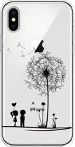 Voor iPhone XS Max gekleurd tekeningpatroon zeer transparant TPU beschermhoes (paardebloem)