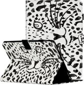 Voor iPad 10.2 inch 3D-patroon horizontale flip lederen tas met kaartsleuven & houder & slaap / wekfunctie (gele luipaardkop)