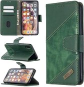 Voor iPhone XS Max bijpassende kleur Krokodiltextuur Horizontale flip PU lederen tas met portemonnee & houder & kaartsleuven (groen)