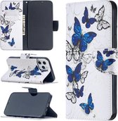 Voor iPhone 12 Pro Max Gekleurd tekeningpatroon Horizontaal leren flip-hoesje met houder & kaartsleuven & portemonnee (vlinders)